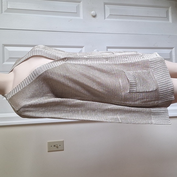 Chic Metallic Cardigan Sweater Size M - Picture 3 of 13